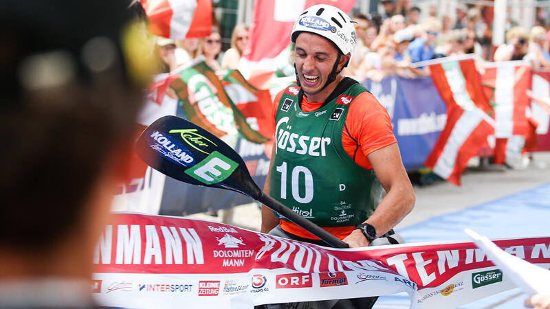 Kolland-Team jubelt über den Sieg beim 36. Dolomitenmann