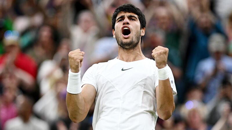 Carlos Alcaraz stürmt erstmals ins <a href='/de/daten/news/tennis/wimbledon/' class='tag'>Wimbledon</a>-Viertelfinale