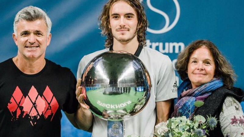 Stefanos Tsitsipas und Mutter Julia Postoli